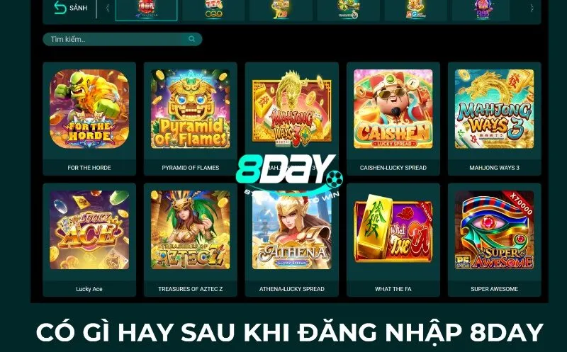 Có gì hay sau khi đăng nhập 8day